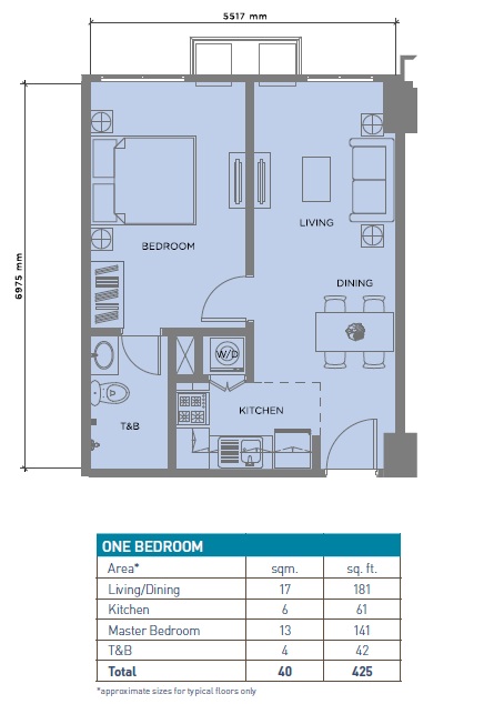 One Bedroom Unit Plan