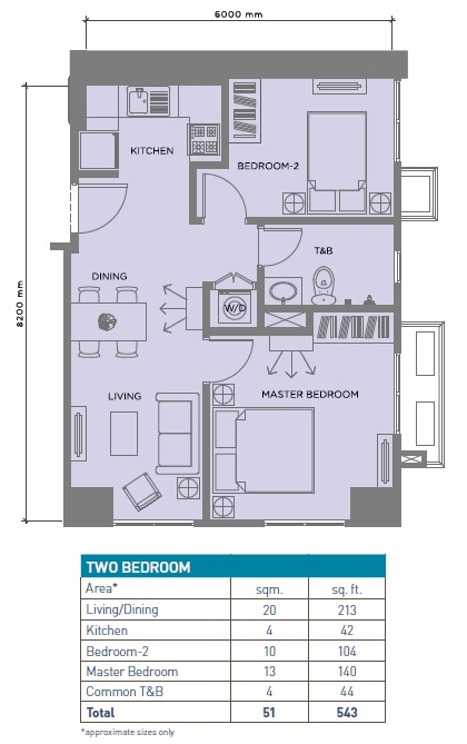 Two Bedroom Unit Plan