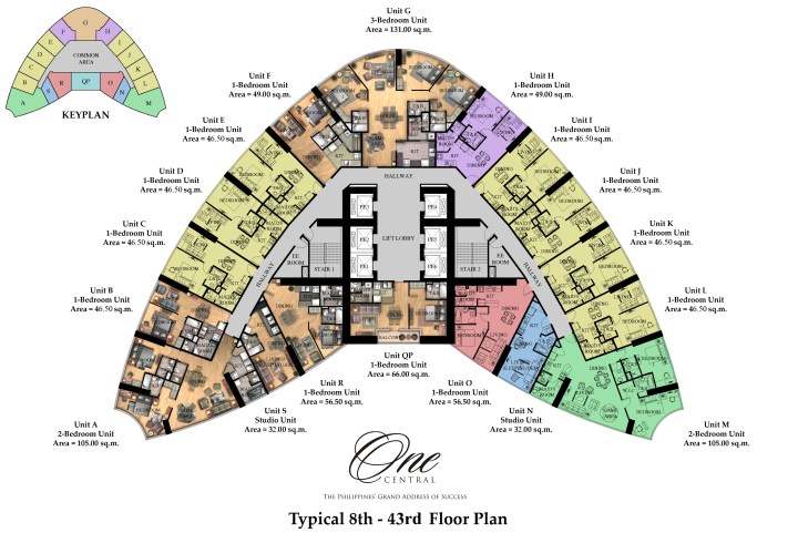 One Central | 8th-43rd Typical Floor Plan